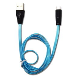 Bild von USB Datenkabel - schwarz - mit blauer LED-Beleuchtung - 100cm