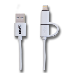 Bild von 2 in 1 USB Datenkabel - weiss - 100cm