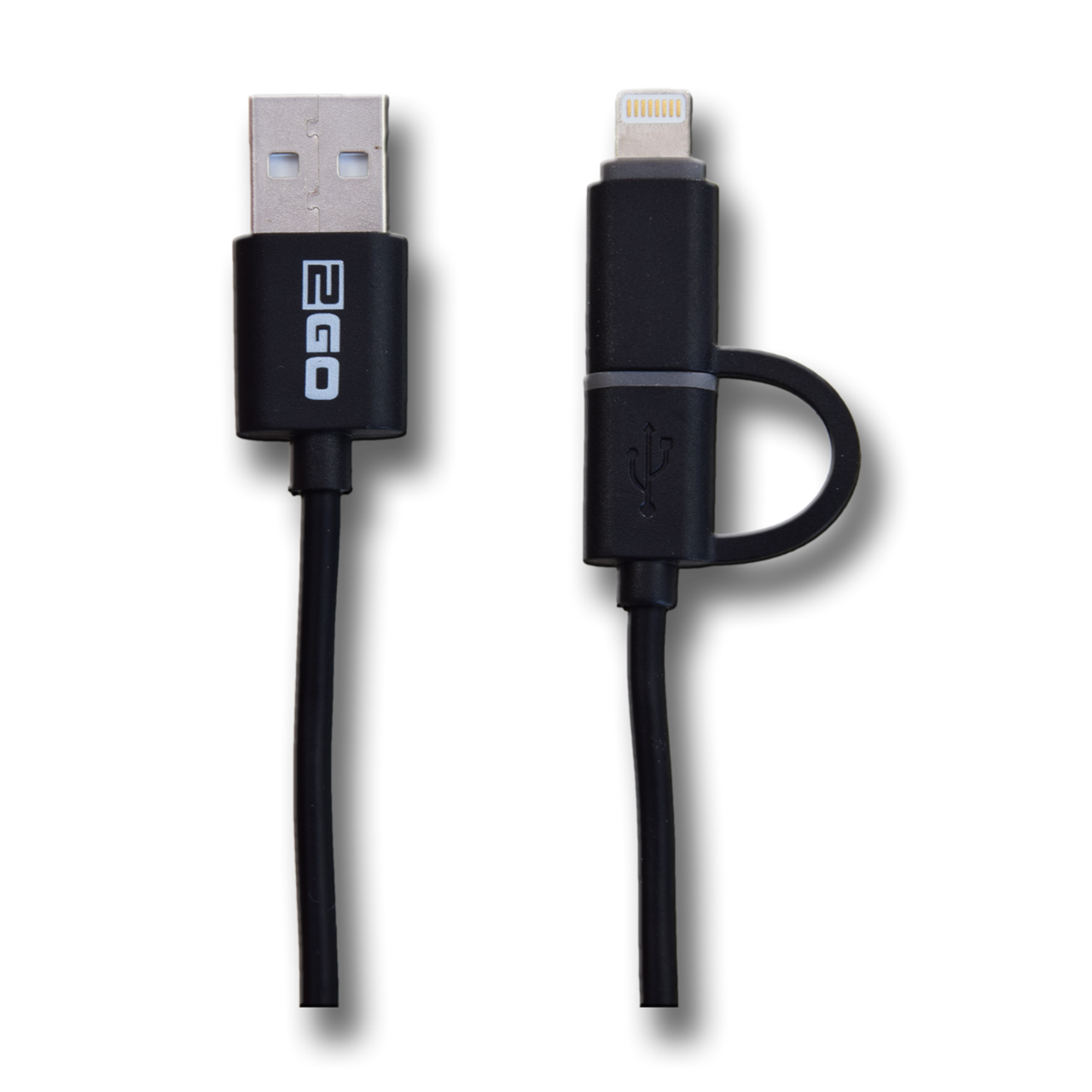 Picture of 2 in 1 USB Datenkabel - schwarz - 100cm