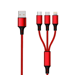 Show details for 3in1 USB Ladekabel rot - Mirco USB & für Apple 8pin & USB Type C Picture of 3in1 USB Ladekabel rot - Mirco USB & für Apple 8pin & USB Type C