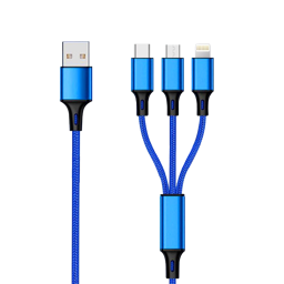 Show details for 3in1 USB Ladekabel blau - Mirco USB & Apple 8pin & USB Type C Picture of 3in1 USB Ladekabel blau - Mirco USB & Apple 8pin & USB Type C