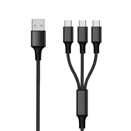 Show details for 3 in 1 USB Ladekabel - schwarz - 150cm Picture of 3 in 1 USB Ladekabel - schwarz - 150cm