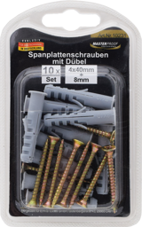 Zeige Details für Spanplattenschrauben 4 x 40mm mit Dübel 8mm Bild von Spanplattenschrauben 4 x 40mm mit Dübel 8mm