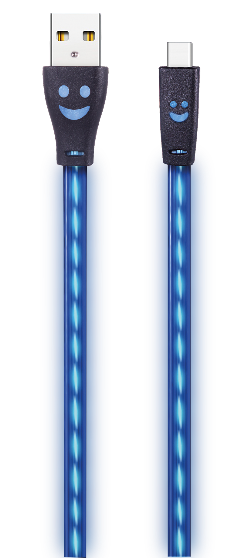 Picture of USB Datenkabel - Type C - schwarz mit blauer LED-Beleuchtung