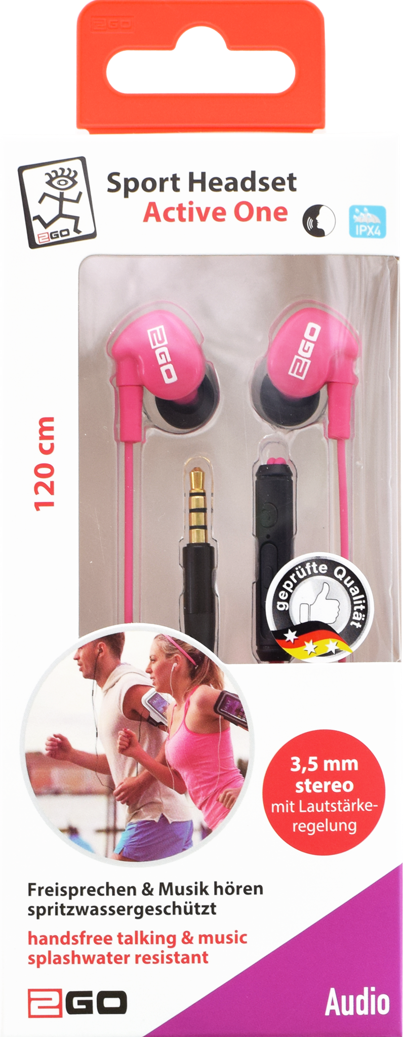 Picture of In-Ear Sport-Headset "Active 1", pink