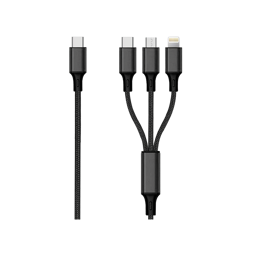 Show details for 3 in 1 USB Type C Ladekabel - schwarz - 150cm Picture of 3 in 1 USB Type C Ladekabel - schwarz - 150cm