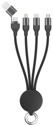 Show details for All in One USB / Type C Ladekabel - schwarz - 15cm Picture of All in One USB / Type C Ladekabel - schwarz - 15cm