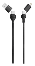 Zeige Details für 4 in 1 USB / Type C Datenkabel schwarz 120cm Bild von 4 in 1 USB / Type C Datenkabel schwarz 120cm