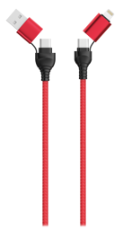 Zeige Details für 4 in 1 USB / Type C Datenkabel rot 120cm Bild von 4 in 1 USB / Type C Datenkabel rot 120cm