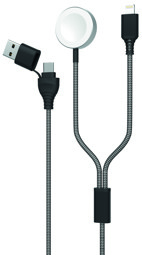 Show details for 2in1 USB / Type C Ladekabel - grau - 180cm Picture of 2in1 USB / Type C Ladekabel - grau - 180cm
