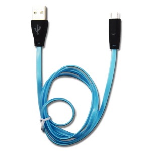 Picture of USB Datenkabel - Micro-USB - schwarz mit blauer LED-Beleuchtung