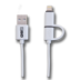 Picture of 2 in 1 USB Datenkabel - Micro-USB & Apple 8-Pin - weiss