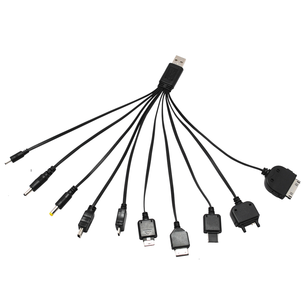 Bild von Universal 10 in 1 USB Ladekabel - schwarz