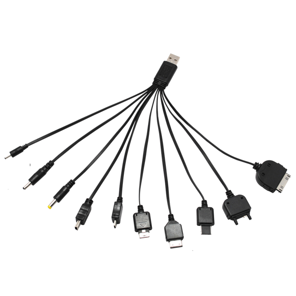 Bild von Universal 10 in 1 USB Ladekabel - schwarz