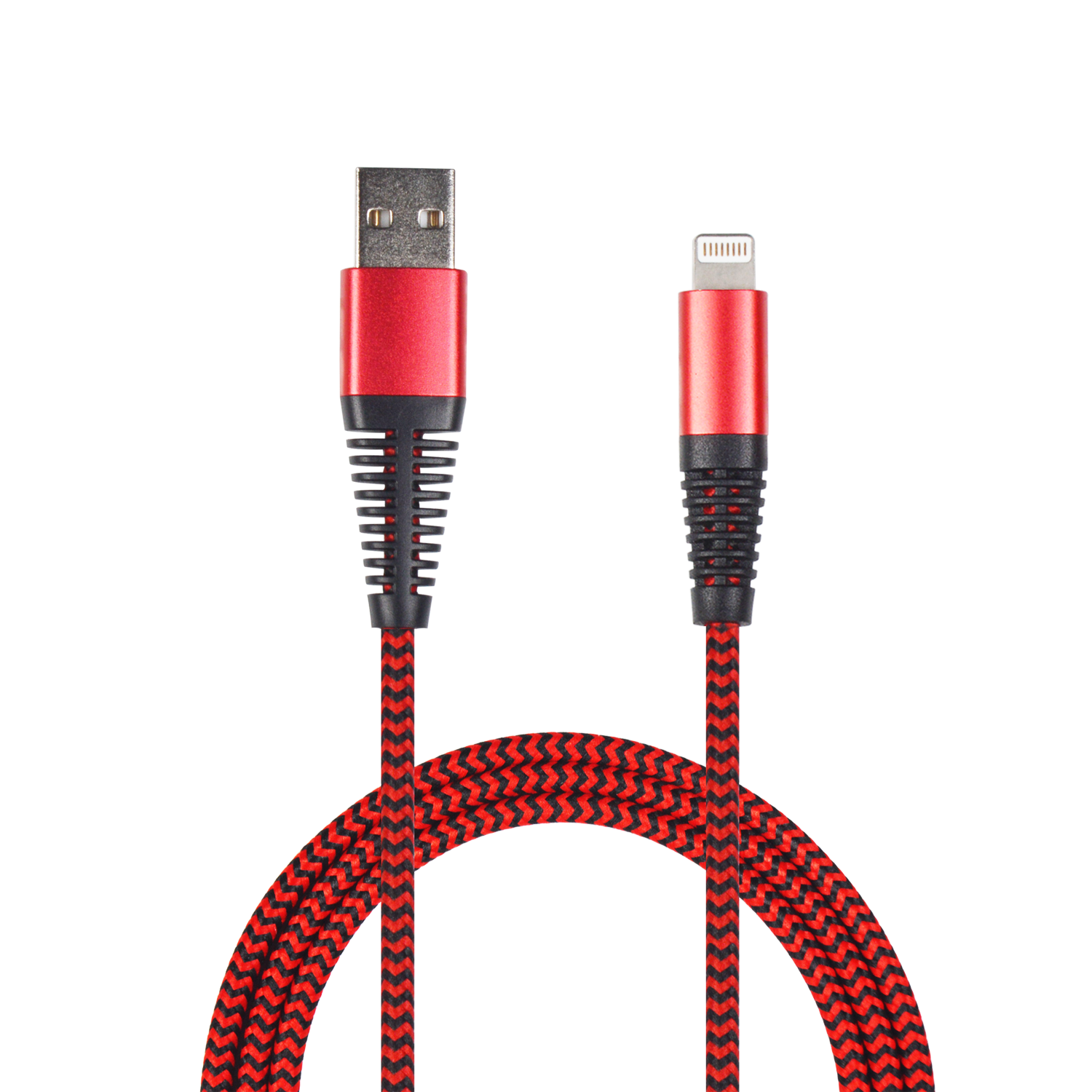 Picture of USB Datenkabel - Apple 8pin - Nylon-Ummantelung - Metallstecker - Rot