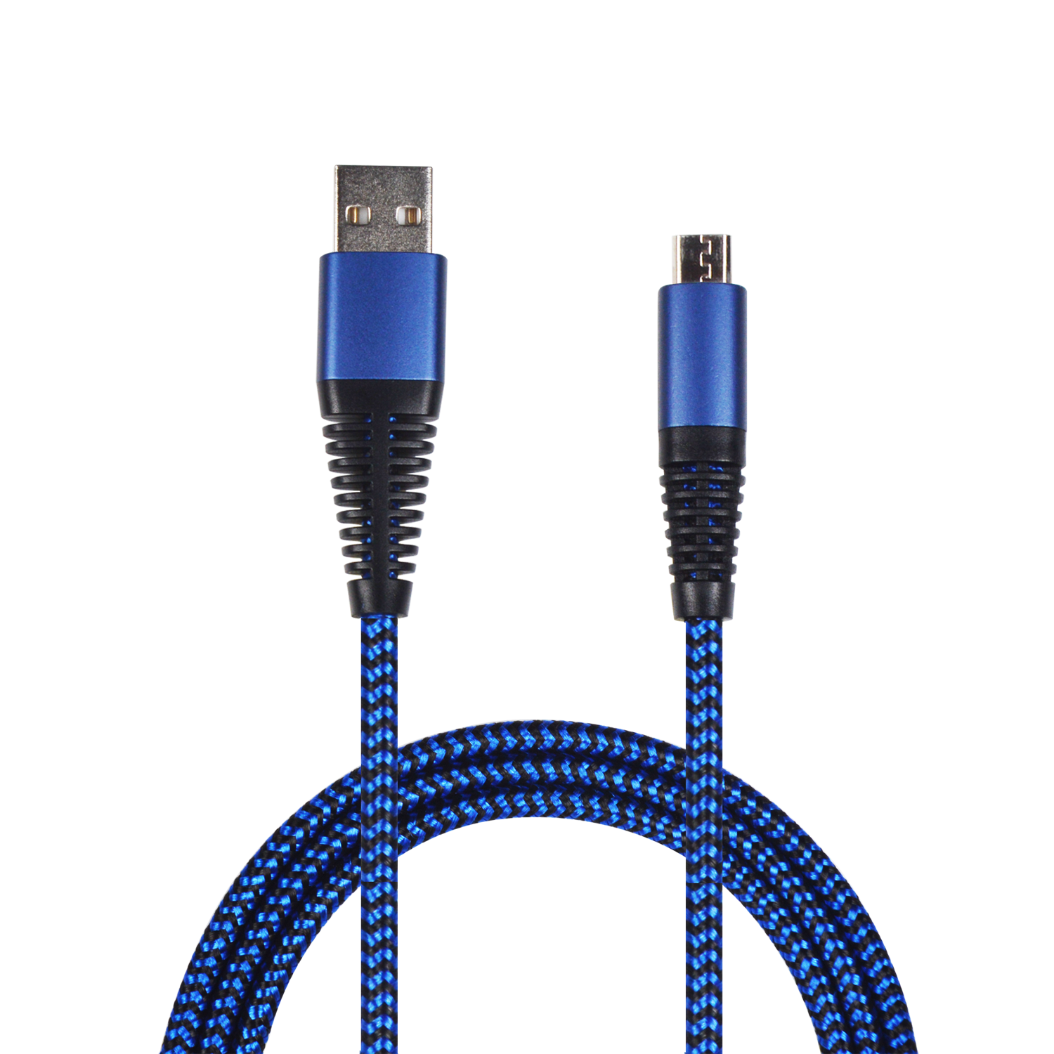 Picture of USB Datenkabel  - Micro-USB - Nylon-Ummantelung - Metallstecker - Blau