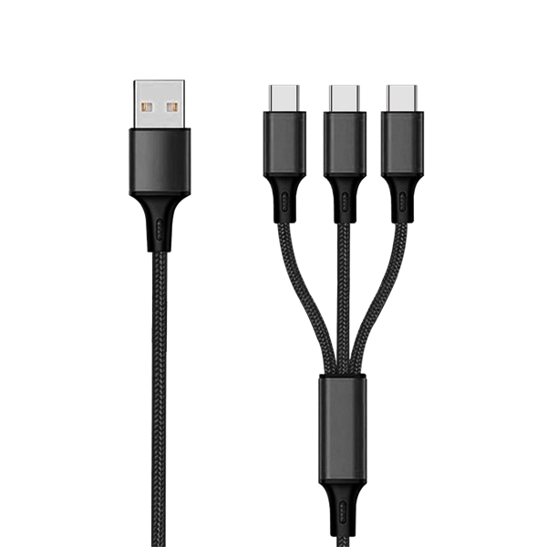 Picture of 3 in 1 USB Ladekabel - schwarz - 150cm