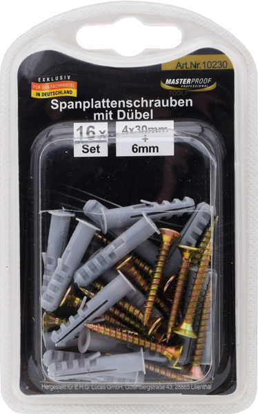 Picture of Spanplattenschrauben 4 x 30mm mit Dübel 6mm