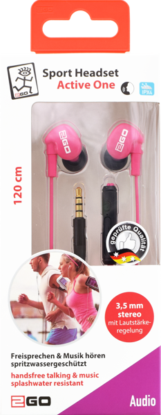 Picture of In-Ear Sport-Headset "Active 1", pink
