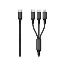 Bild von 3 in 1 USB Type C Ladekabel - schwarz - 150cm