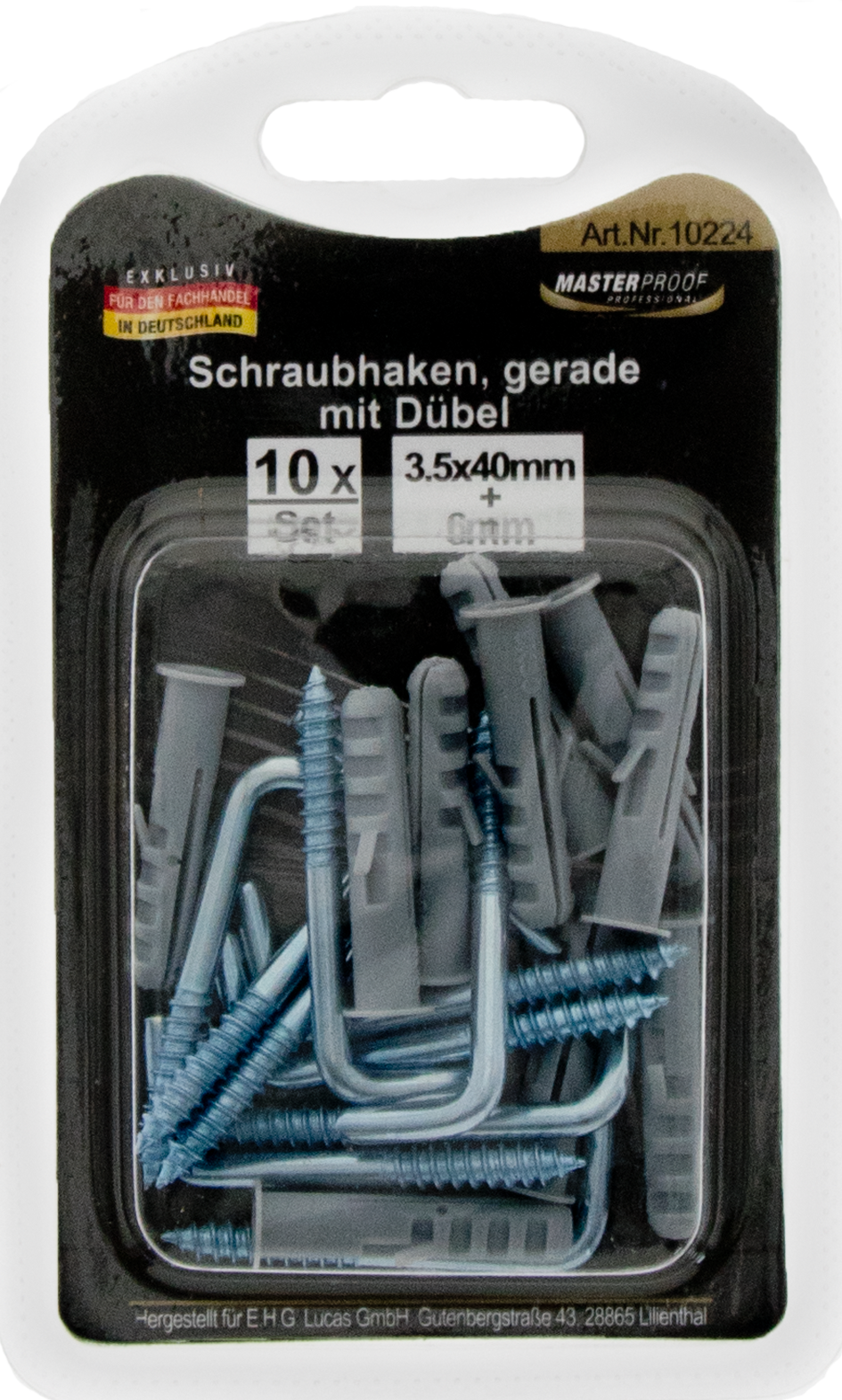 Picture of Schraubhaken gerade 3,5 x 40mm mit Dübel 6mm