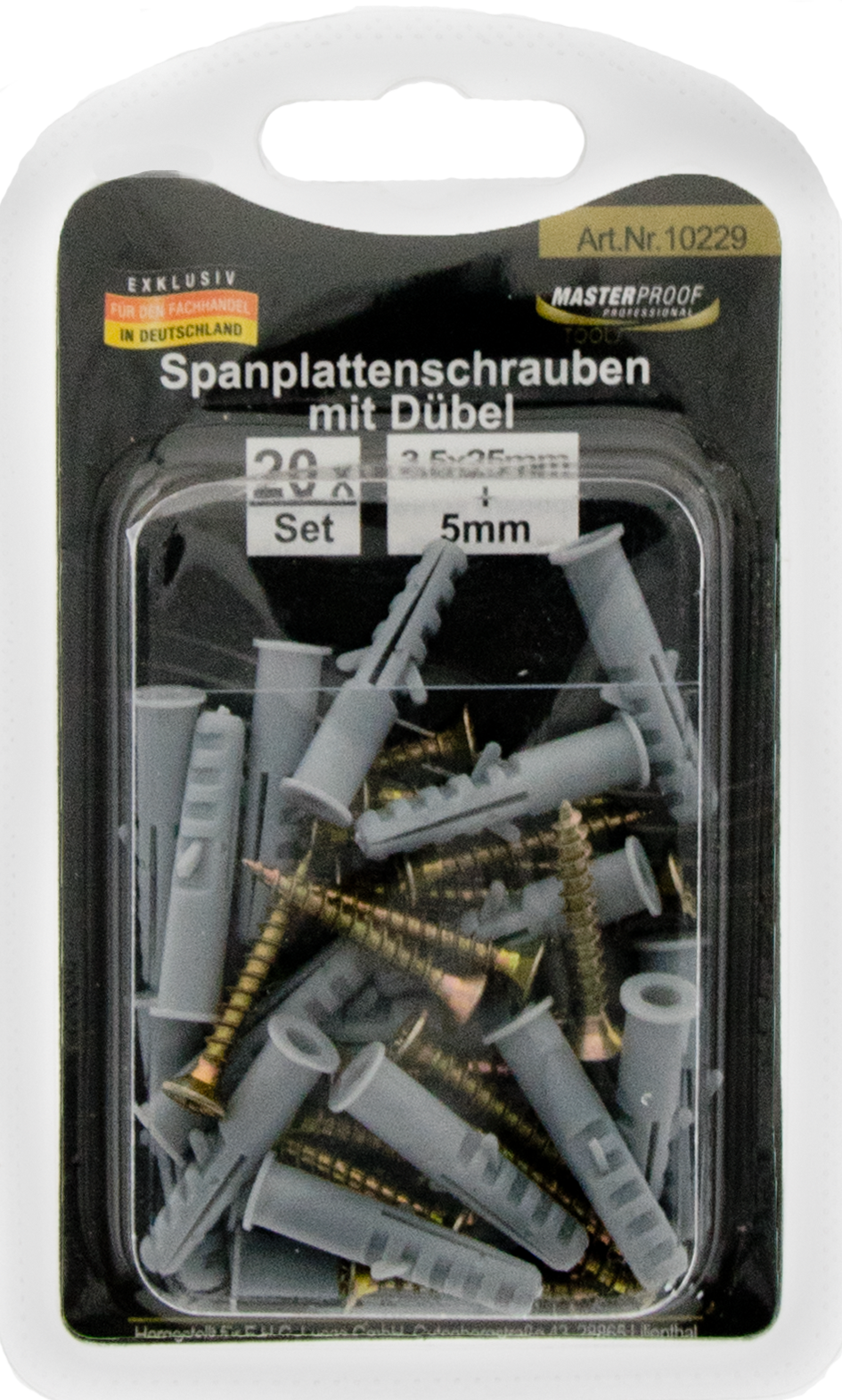 Bild von Spanplattenschrauben 3,5 x 25mm mit Dübel 5mm