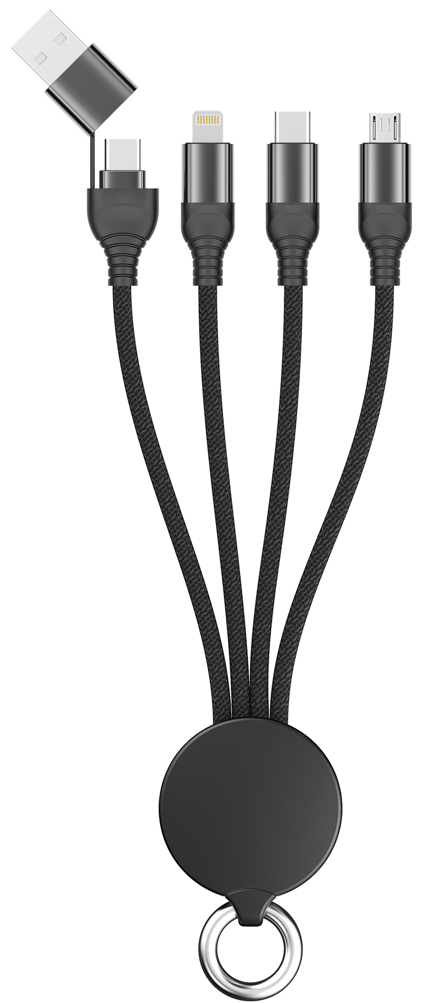 Bild von All in One USB / Type C Ladekabel - schwarz - 15cm