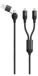 Bild von Duo USB / Type C Ladekabel Lightning - schwarz - 120cm