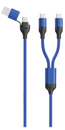 Bild von Duo USB / Type C Ladekabel Type C blau 120cm