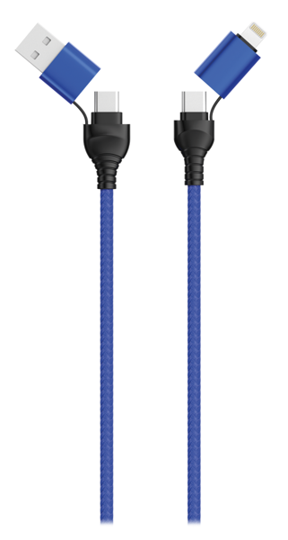 Picture of 4 in 1 USB / Type C Datenkabel blau 120cm