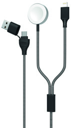 Bild von 2in1 USB / Type C Ladekabel - grau - 180cm