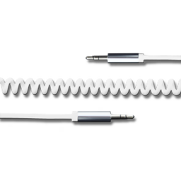 Picture of AUX-Kabel 3,5mm Klinkenstecker <-> 3,5mm Klinkenstecker 1,5m, Spiralkabel, weiß