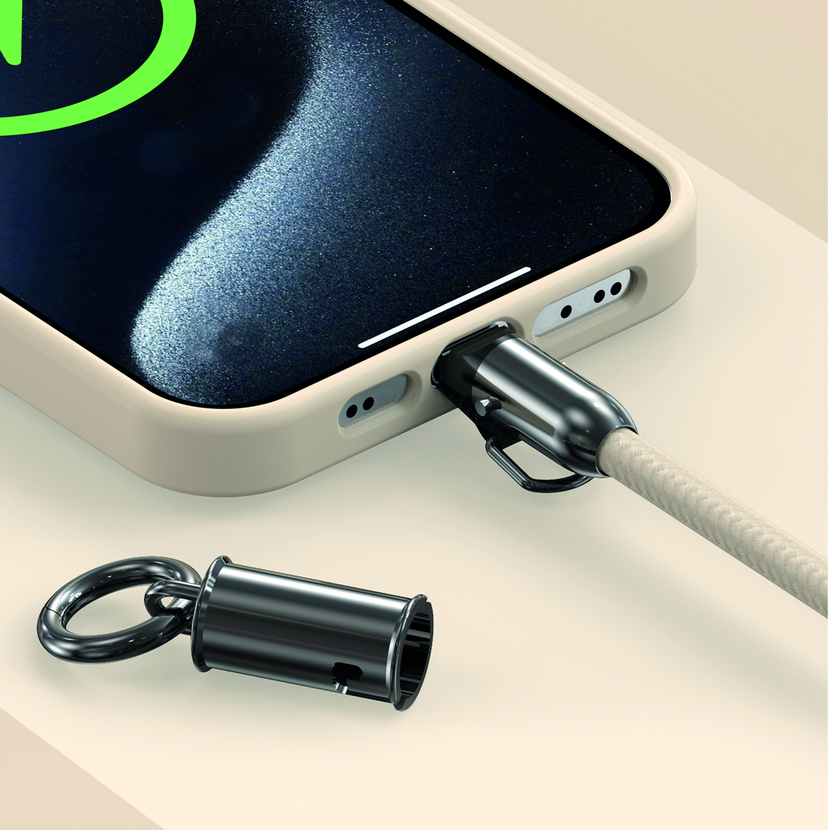 Bild von Universelle Handykette - beige - 120 cm