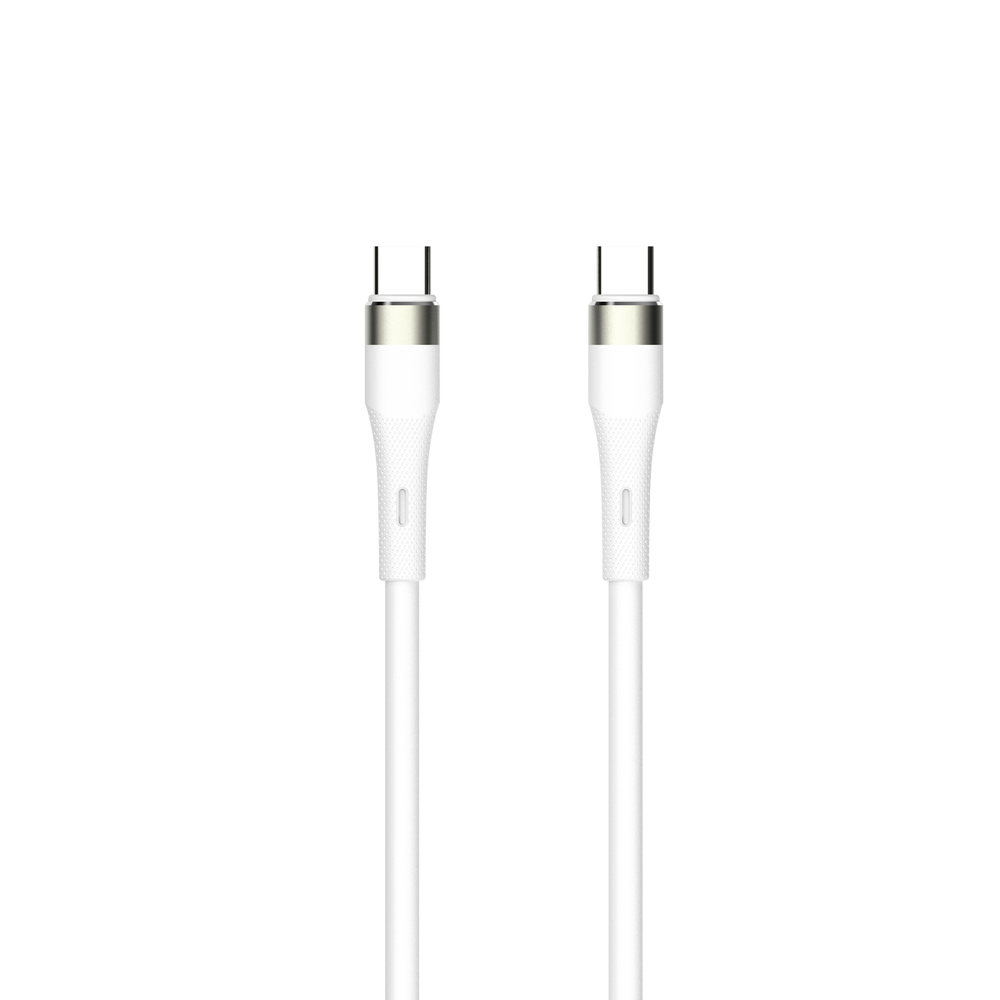 Picture of USB Datenkabel "Soft Touch Silicon" - 480 MBps - 60 W - weiß - 120 cm