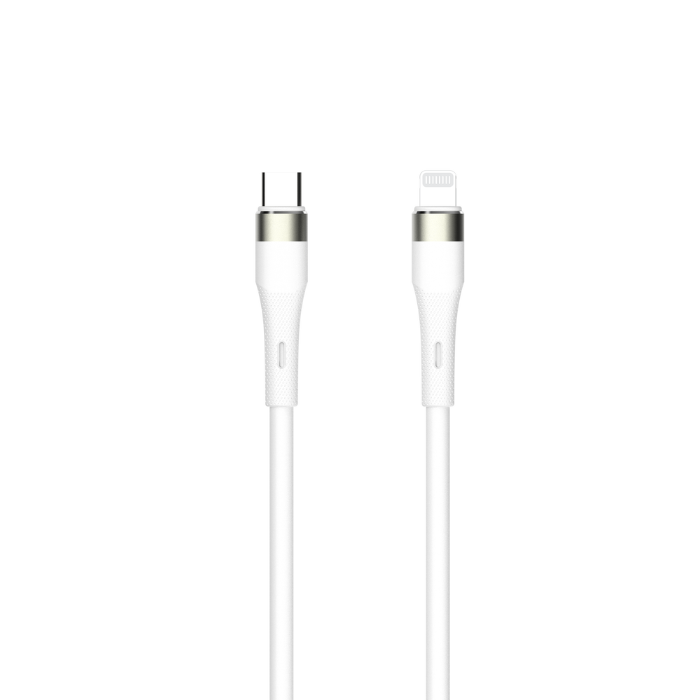 Picture of USB Datenkabel "Soft Touch Silicon" - 480 MBps - 27 W - weiß - 120 cm